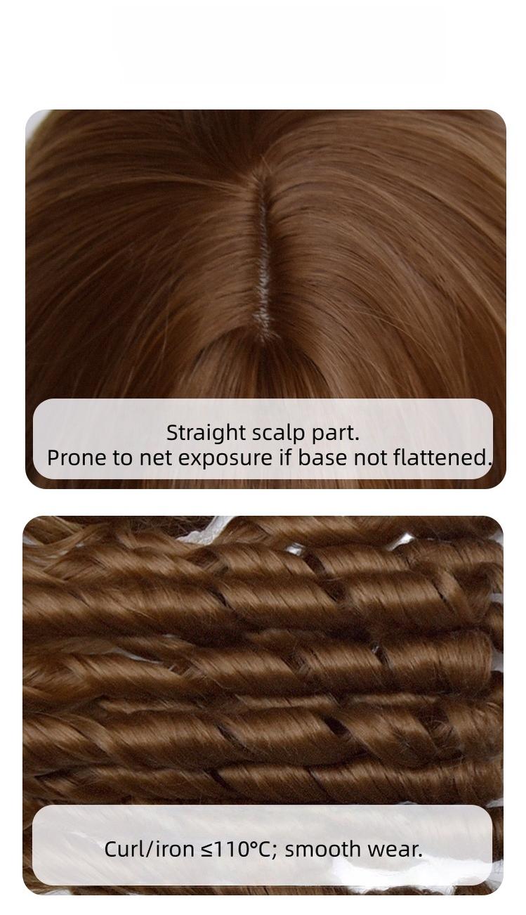 Sinwavy - Doll-like Roman Curl Lolita Wig - Straight Bangs Wig