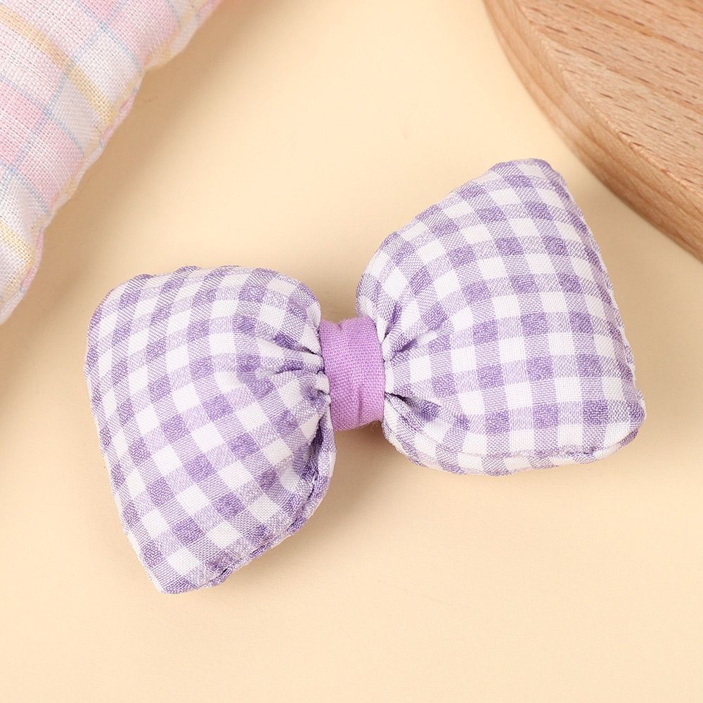 Handmade - Padded Gingham Bow - Brooch or Craft Accent - detail view 3
