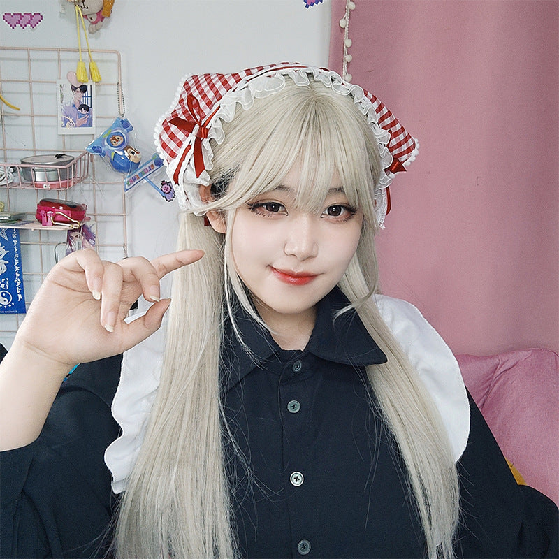 Cute Anime Lace Trim Triangle Scarf Sweet Girl Hair Scarf Vacation Photo Hairband Hair Accessories Headscarf - Lolita Fetch