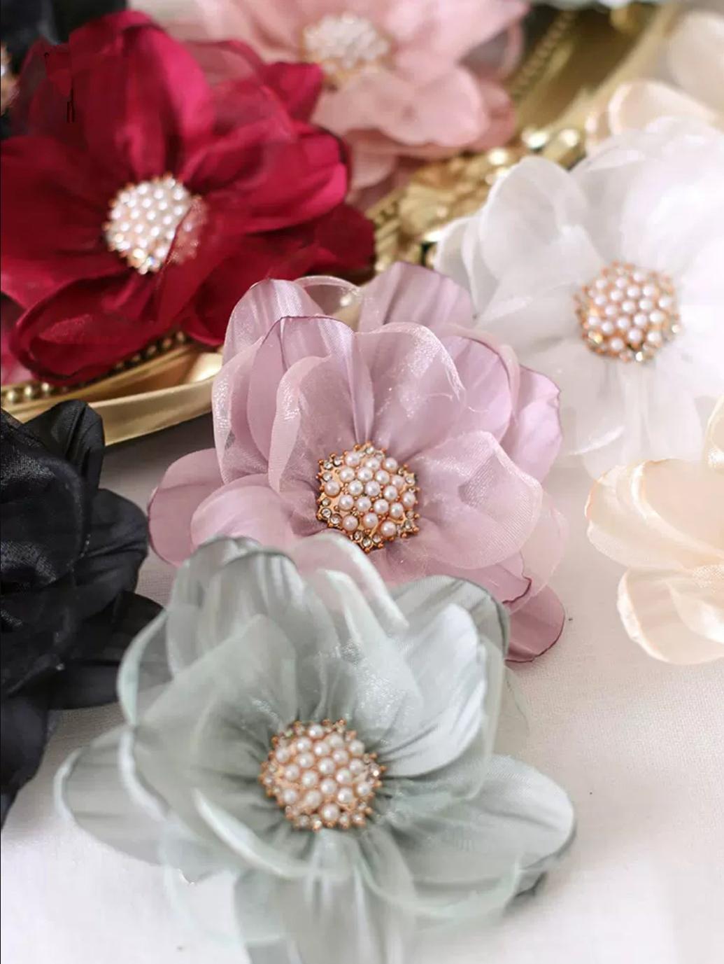 Xiaogui - Elegant Lolita Headdress Organza - Flower Hairpin Headwear