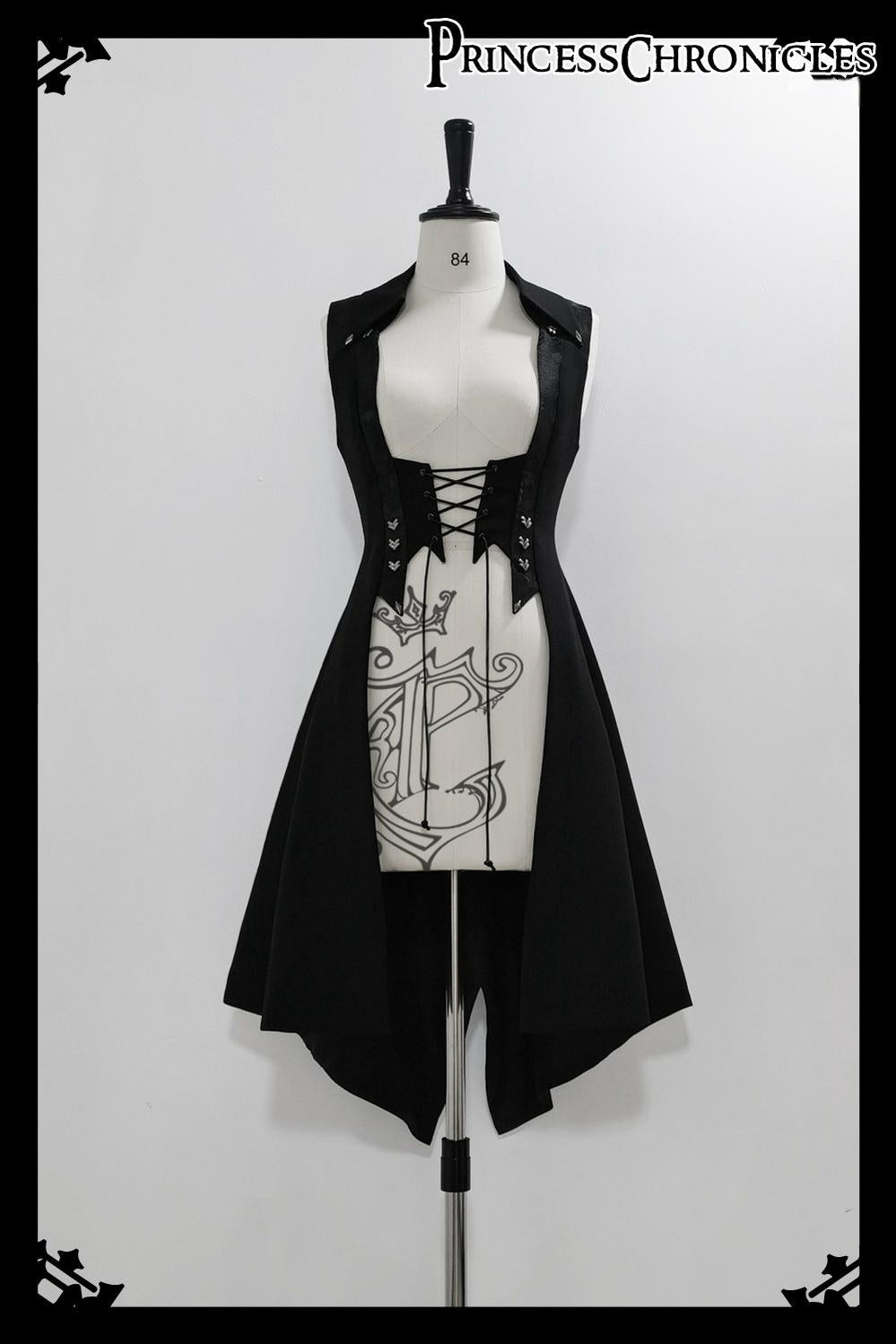 Princess Chronicles - Red and Black 4.0 - Ouji Lolita Long Vest & Red Blouse