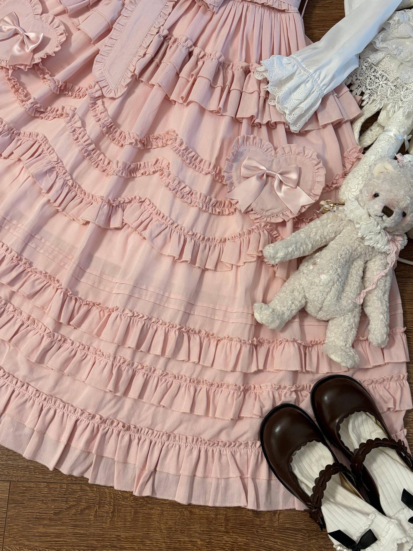Sugar Girl - Loveheart - Solid Classic Lolita JSK Dress, Tiered Hem