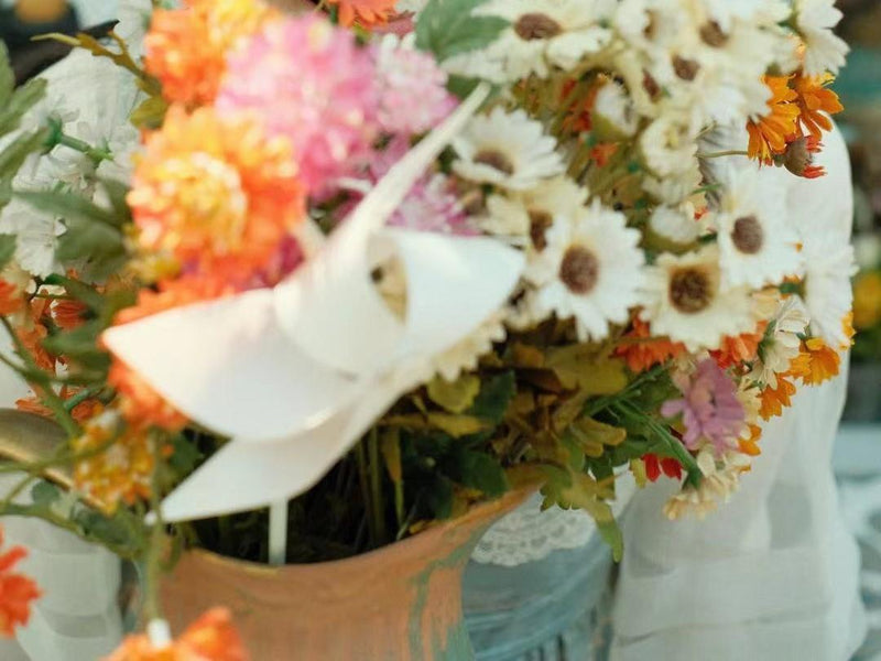Mori Straw Sun Hat Bow and Flower Trim
