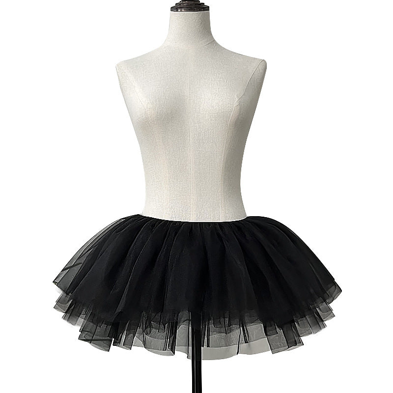 Short Lolita Petticoat – 6-Layer Irregular Soft Tulle Underskirt (Elastic Waist, 28cm) - Lolita Fetch