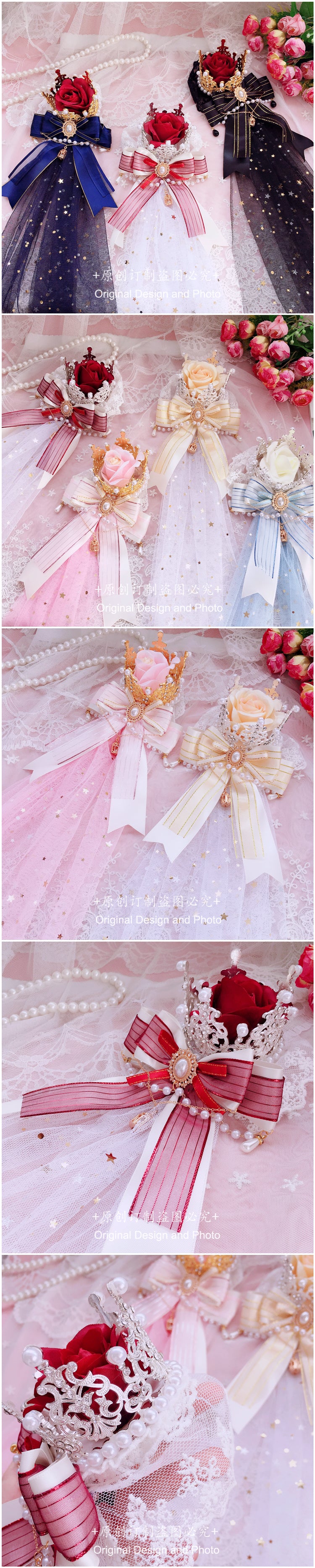 Original Lolita Crown Handmade Hair Accessory Gorgeous Hanamaru Shirayukihime Tea Party Lolita Hair Ornament Elegant Bridal