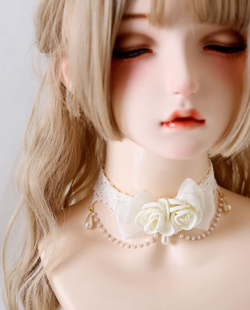 Xiaogui - Elegant Lolita Lace Camellia - Necklace Neckwear
