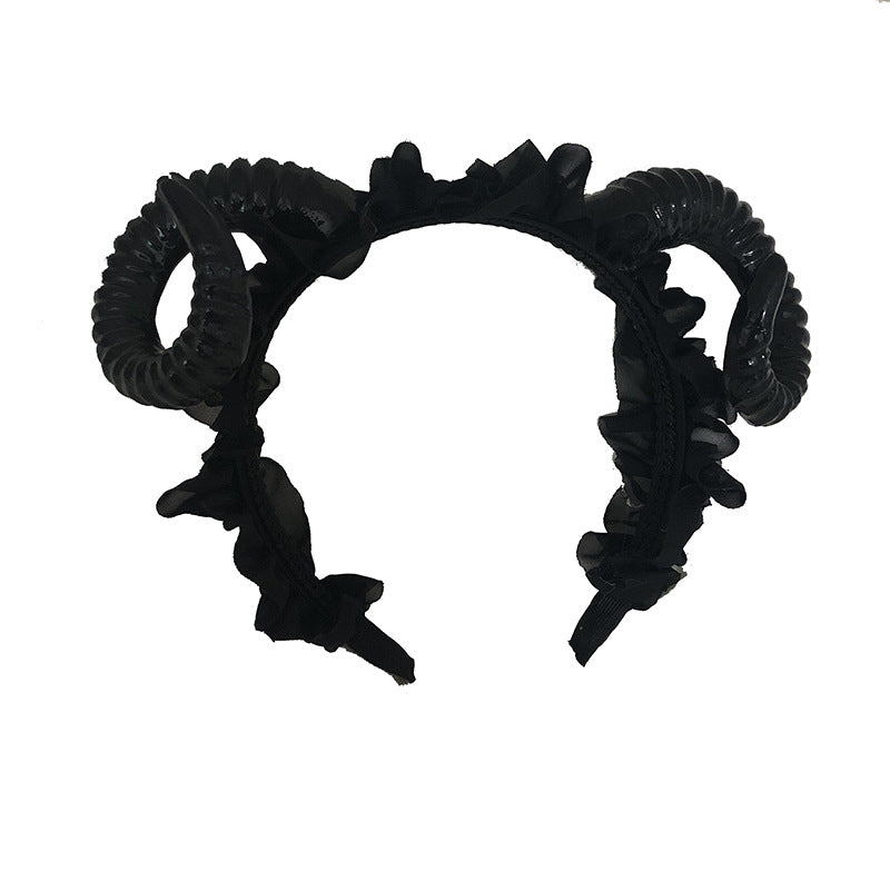 Original Handmade Lolita Girl Demon Horn Headband Dark Gothic Photography Prop Headband