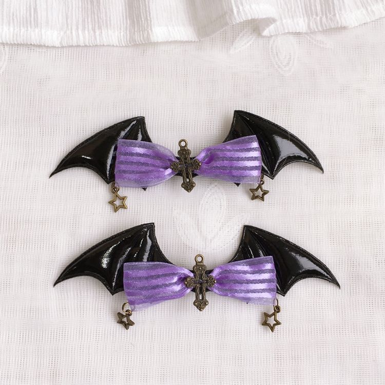 Halloween Witch Night Original Dark Gothic Lolita Accessories Bowknot Animal Ears KC Black Purple Arm Sleeves Bag