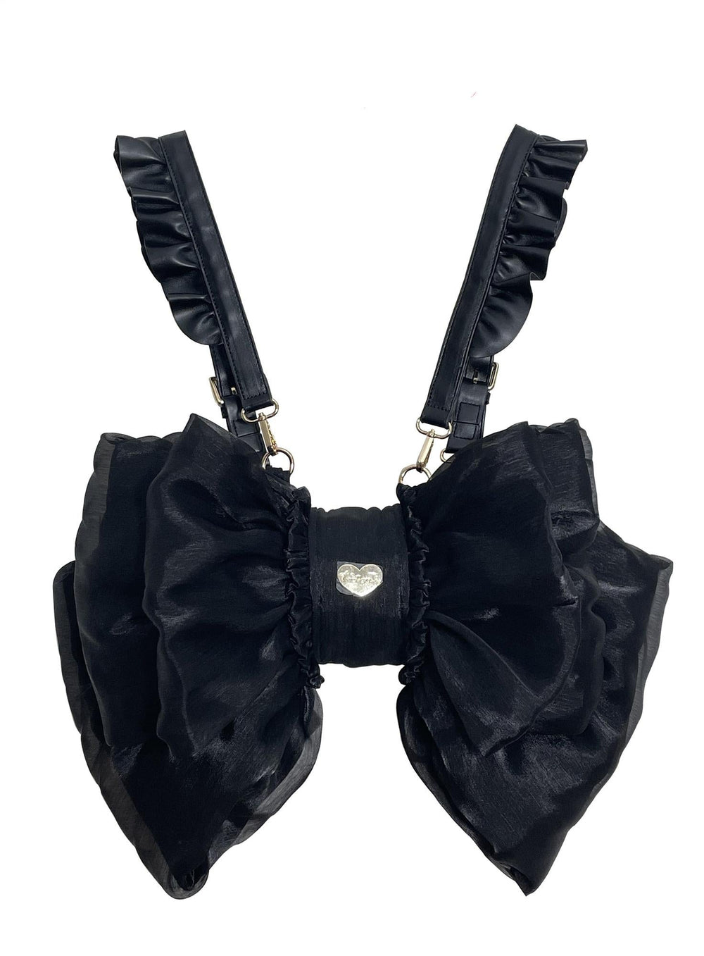 Black butterfly-bow Lolita bag with detachable straps