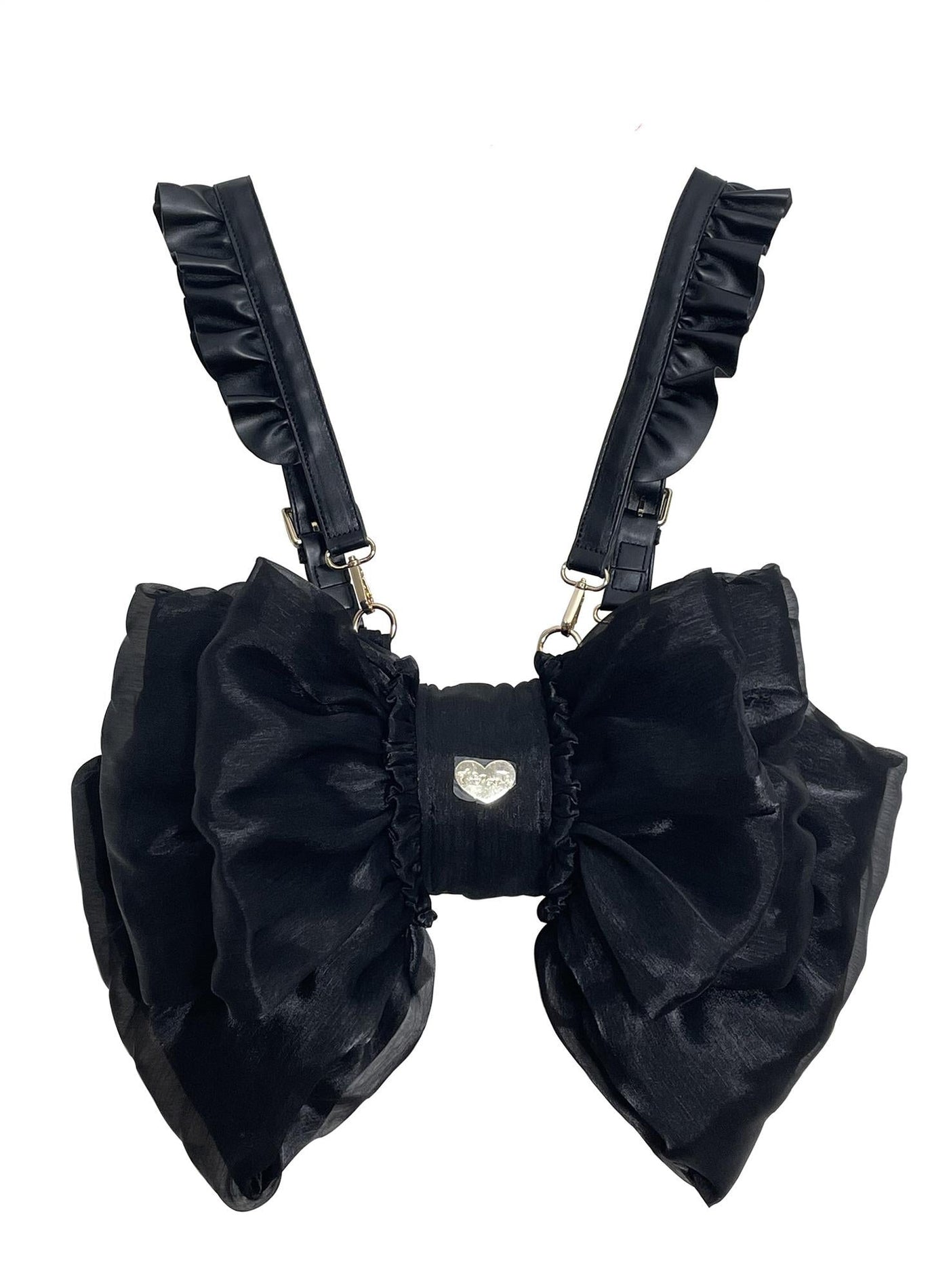 Black butterfly-bow Lolita bag with detachable straps