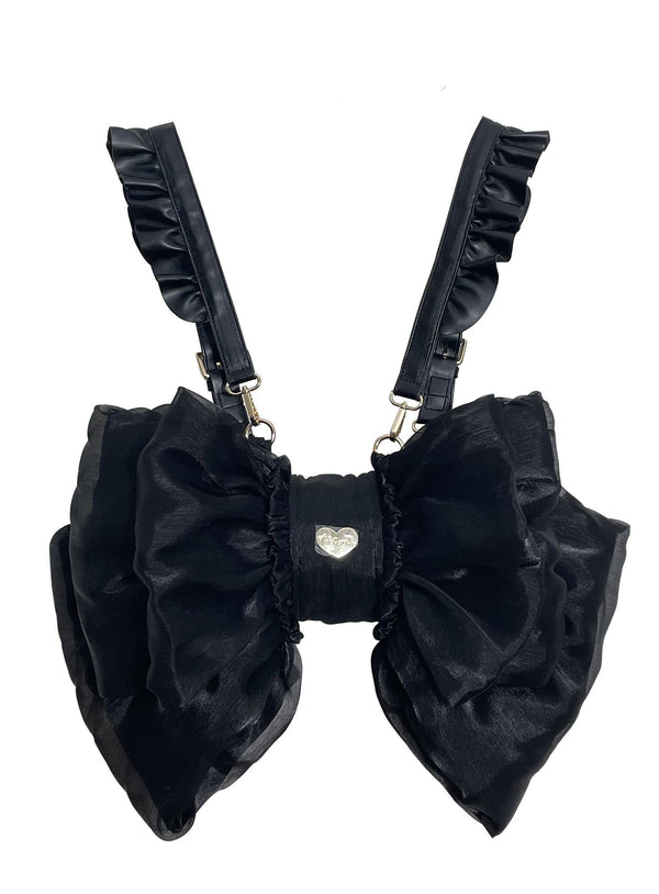 Black butterfly-bow Lolita bag with detachable straps