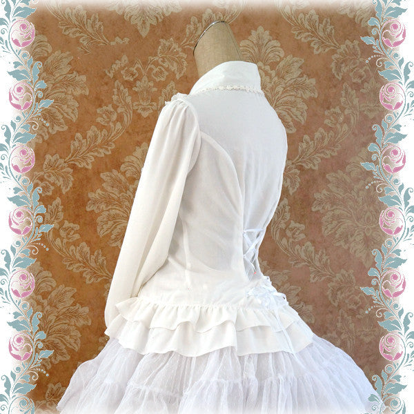 Strawberry Witch - Elegant Lace-Up Back Lolita Blouse - Innerwear
