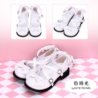 Angelic imprint - Sweet Lolita Bow Shoes - Low Heel, Round Toe Shoes