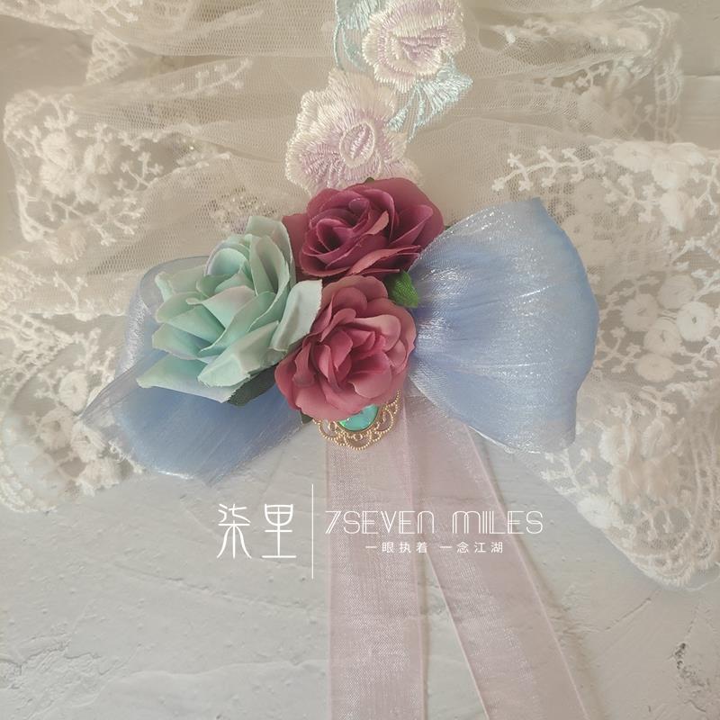 Handmade Classical Lolita Bridal Embroidery Lace Flower Lace Bow Hairband Hair Accessory