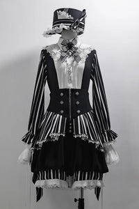 Princess Chronicles - Fancy Trick - Ouji Lolita Long Sleeve Shirt Vintage Shorts Suit - S / Shirt (without the tie) in stock