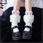 Chaussettes Lapin à Oreilles + Haut Moelleux Blanc / Taille unique