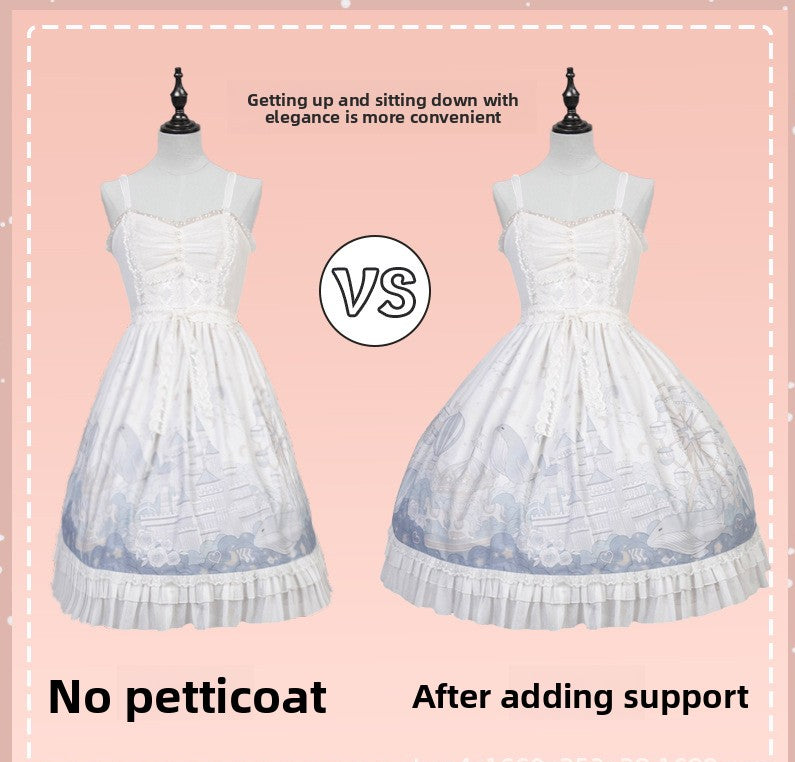 Adjustable Hoop Lolita Petticoat – Lace Bone Cage Skirt 45/60cm | LolitaFetch
