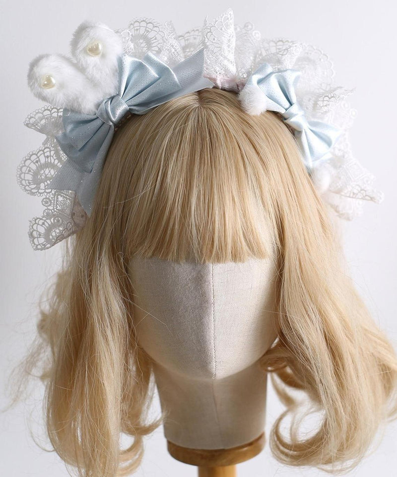 Xiaogui - Lolita Headdress - Bunny Ear KC, Embroidered Lace Headwear