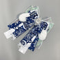 Gem-Accent Bow Brooch (Navy)