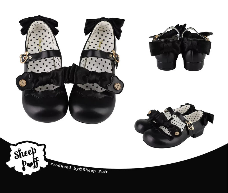 sheeppuff - Bear Room 1.0 - Bow Lolita Shoes with Bear Buckle - option image