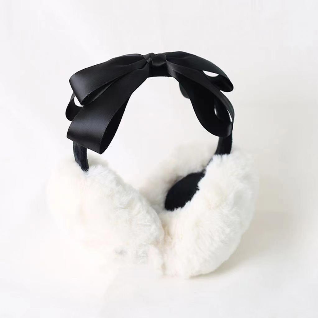 Xiaogui - Winter Lolita Earmuff Bow Plush - Earmuff Ear Protector Headwear