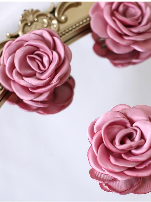 Xiaogui - Retro Lolita Brooch Rose Hairpins - Flower Headdress Headwear