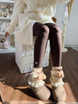 Dark Coffee (with thin fleece) / Footed Pantyhose
