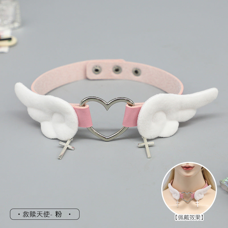 Original Redemption Watercolor Angel Leg Ring & Choker - Y2K Punk Hot Girl - Lolita Fetch