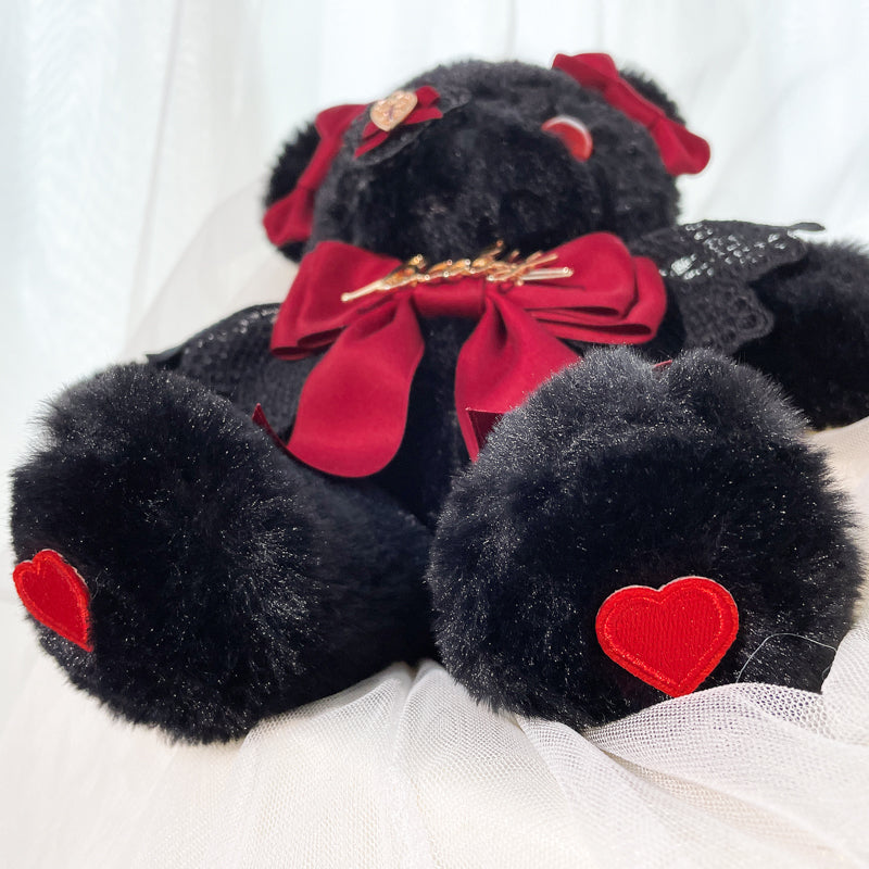 Original Handmade - Lolita Bear Eye Mask Bag - Single Shoulder Black