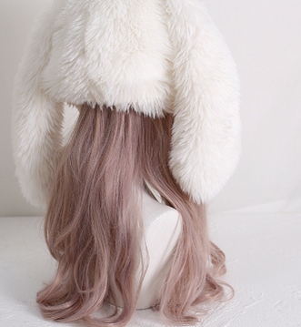 Xiaogui - Kawaii Lolita Plush Rabbit-Eared Hat - Headwear