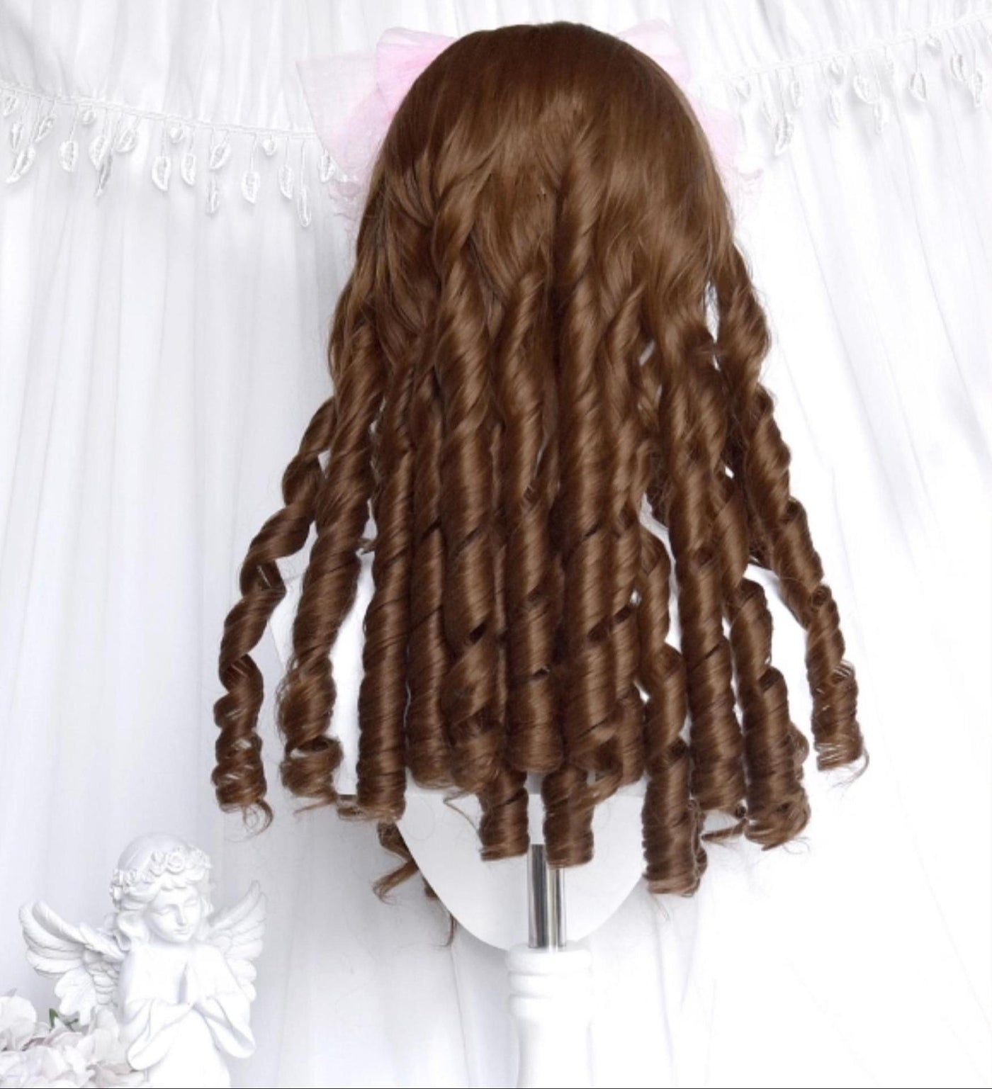 Sinwavy - Doll-like Roman Curl Lolita Wig - Straight Bangs Wig