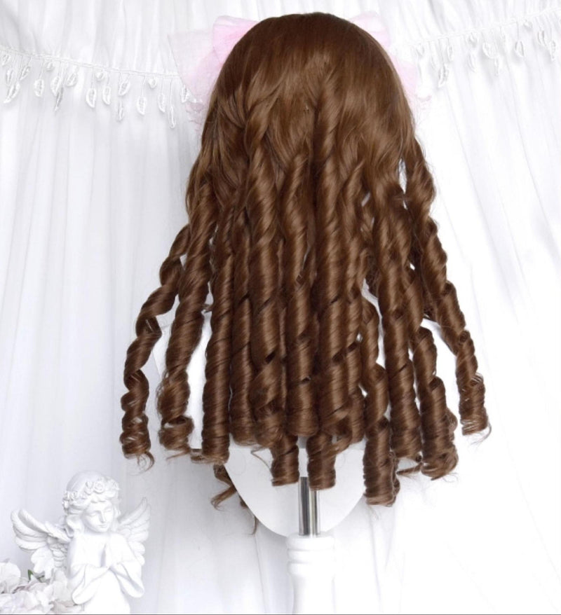 Sinwavy - Doll-like Roman Curl Lolita Wig - Straight Bangs Wig