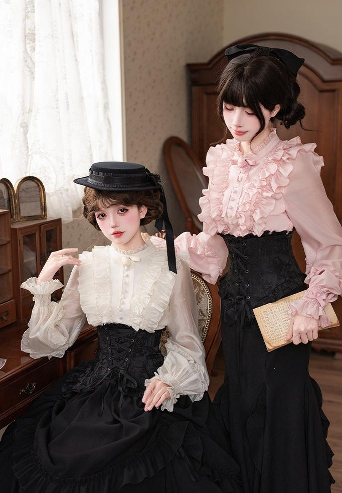 With PUJI - Miss Laura - Versatile Classic Lolita Blouse, Lattern Sleeves
