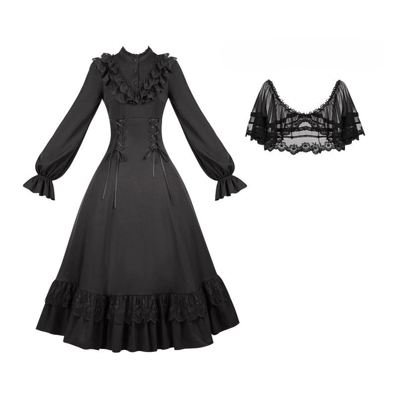 White Daylight - Elegant Lolita Long Sleeve OP Dress, Side Zipper (L M S) 44042:794000