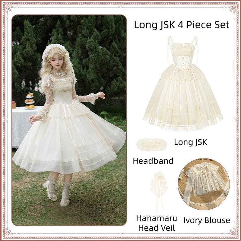 Confession Poem - Classic Lolita Corset JSK Set, Lace & Bows (L M S) 45145:836032