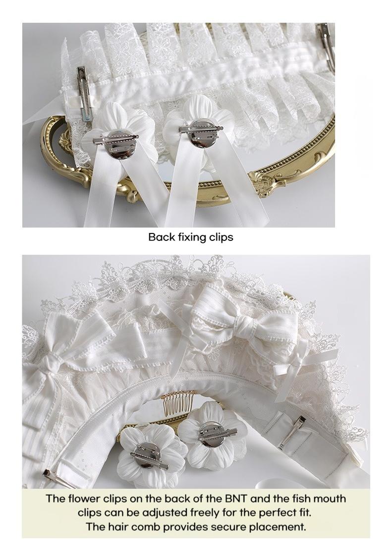 Xiaogui - Classic Lolita Lace Headdress Pure - White Lolita Head Accessory Headwear