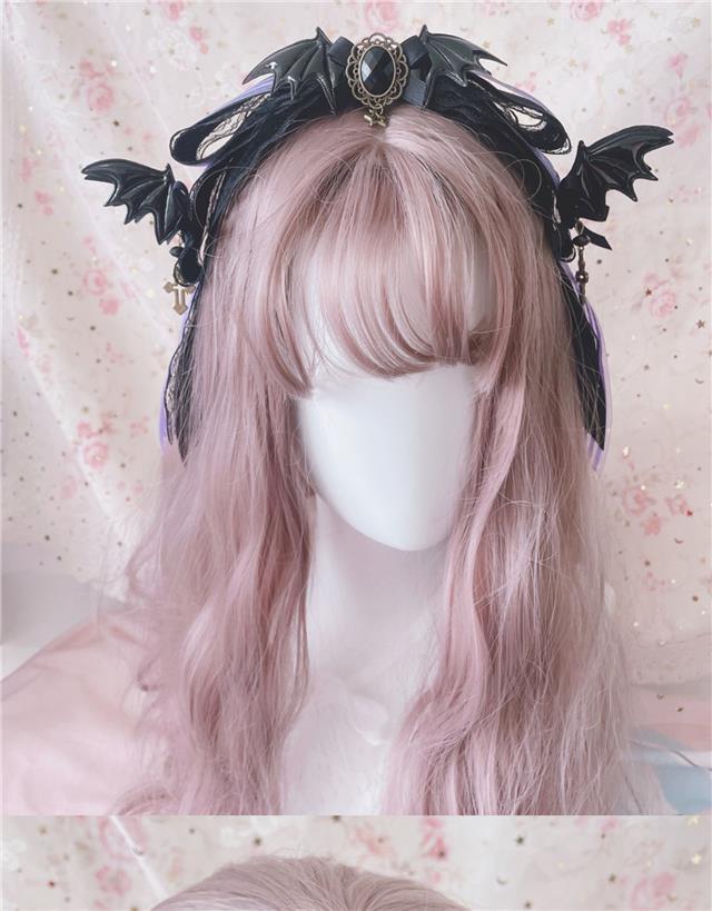 Halloween Witch Night Original Dark Gothic Lolita Accessories Bowknot Animal Ears KC Black Purple Arm Sleeves Bag