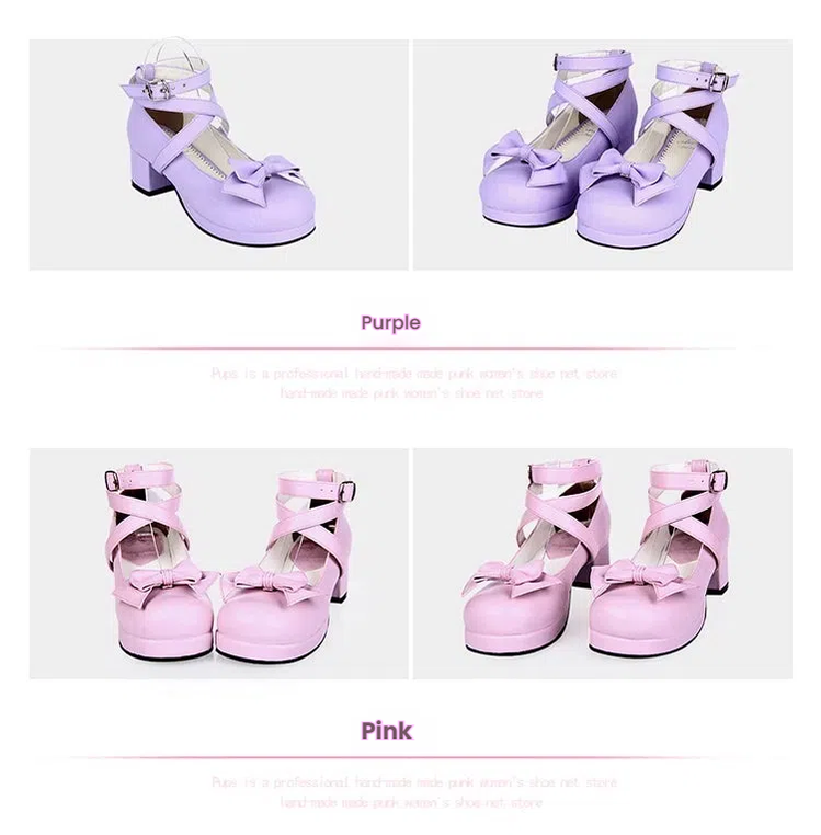 Angelic imprint - Sweet Lolita Shoes Round Toe Middle - Heel Shoes