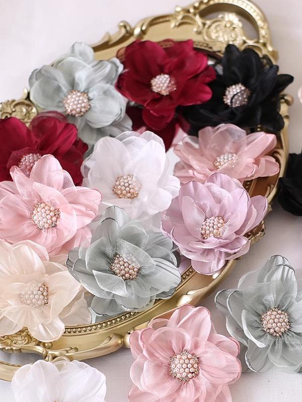 Xiaogui - Elegant Lolita Headdress Organza - Flower Hairpin Headwear