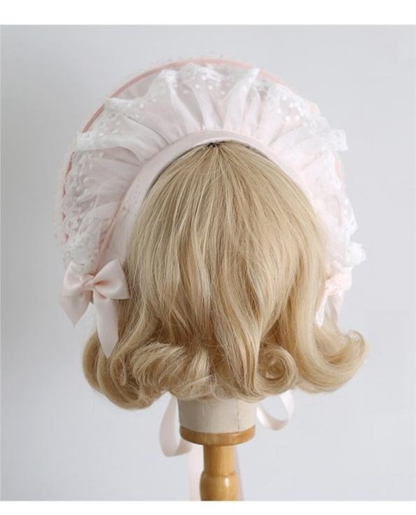 Xiaogui - Sweet Lolita Headwear Set - BNT/Hat/Headband/Cuffs With Lace Headwear
