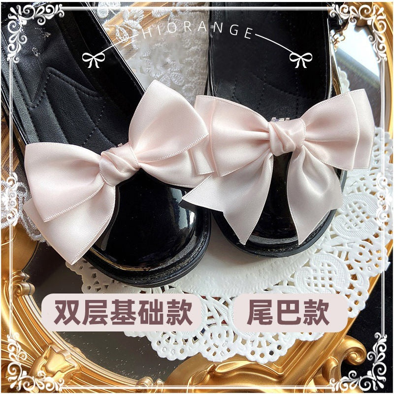 Sweet and Cute Girl Multi-color Lolita Shoe Clips Versatile Bow Shoe Buckles JK Basic Shoe Flowers - Lolita Fetch