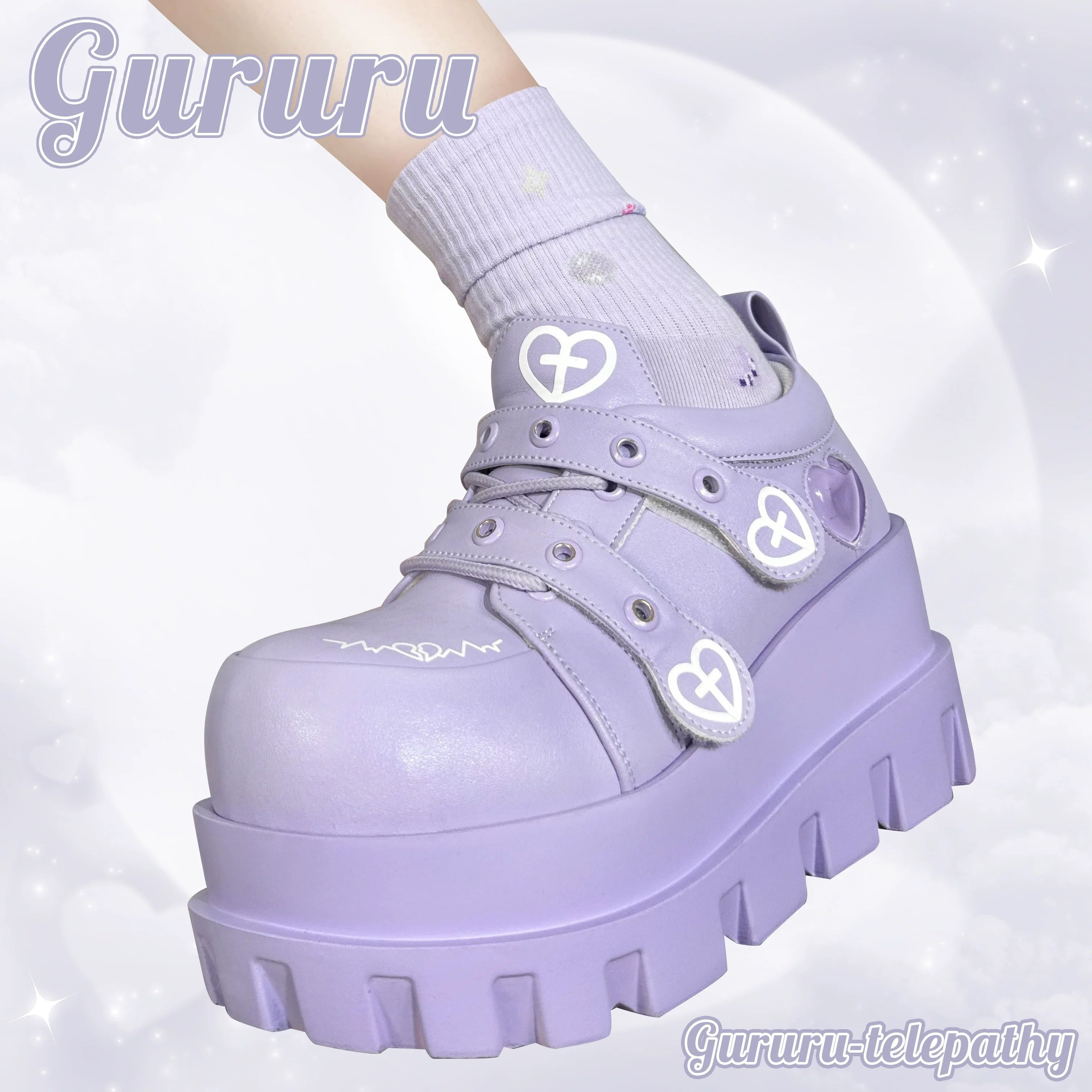 telepathy GURURU original punk water injection love cross macaron subculture platform shoes
