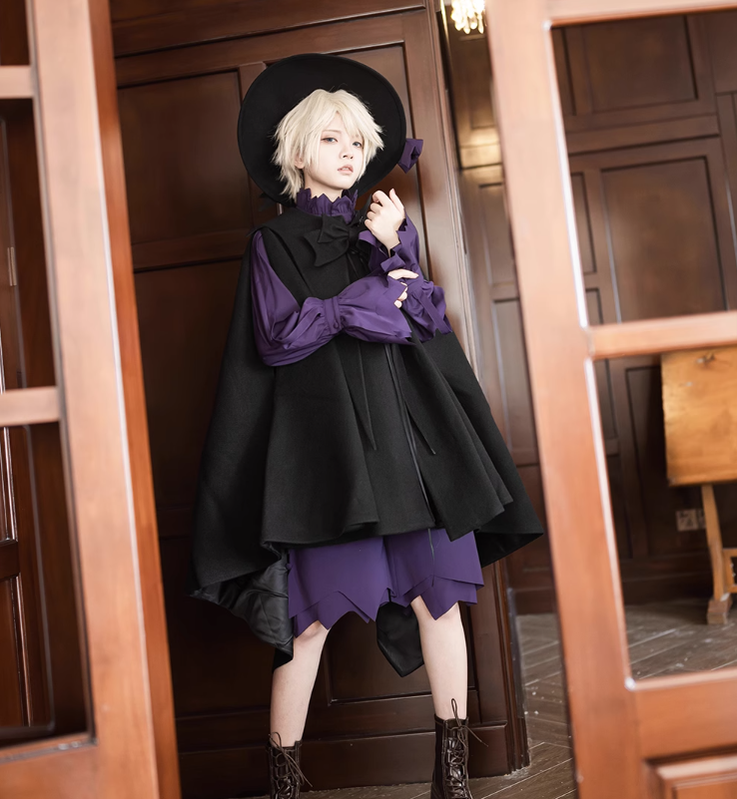 Princess Chronicles - Ouji Lolita Prince Black Bow Cloak - Outerwear