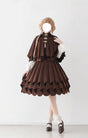 Brown / S / Cape + Faux Fox Collar