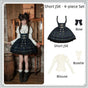 Kurzes JSK 4-teiliges Set (JSK + Bluse + Fliege + Schleife) / S