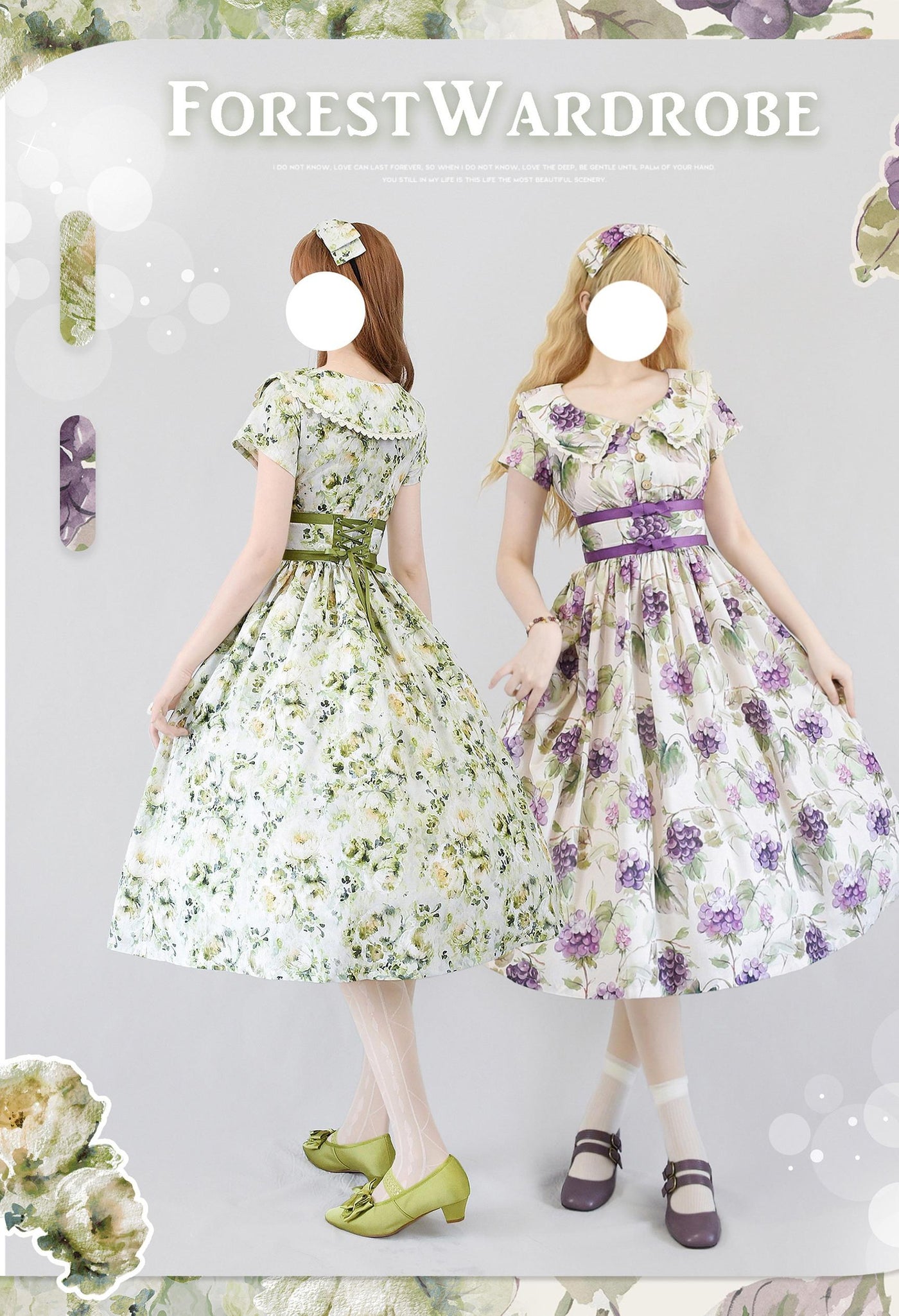 Forest Wardrobe - Forest Holiday - Vintage Daily Lolita Floral Printed OP Dress