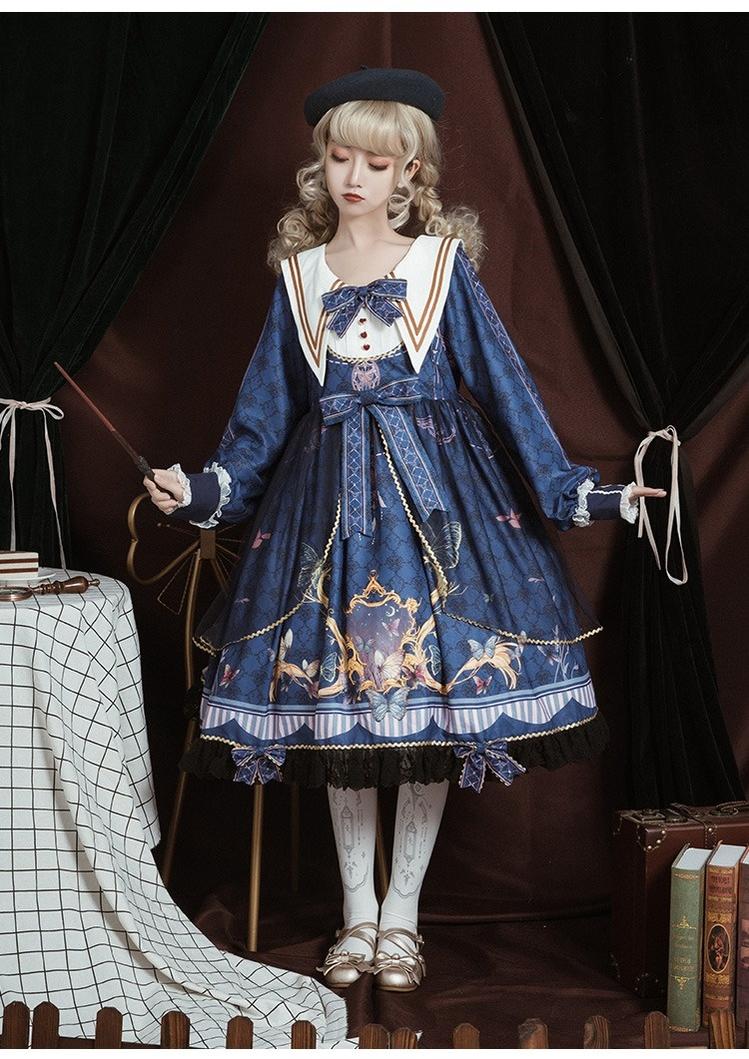 OCELOT - Classic Lolita OP Sailor Collar - Elegant Lolita Dress OP Dress