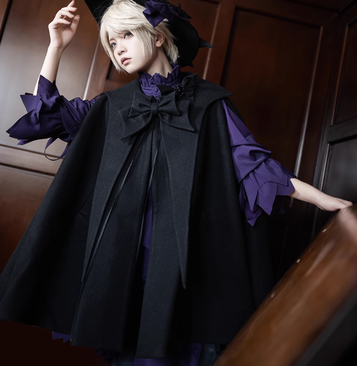 Princess Chronicles - Ouji Lolita Prince Black Bow Cloak - Outerwear