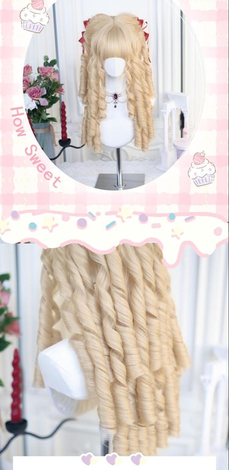Dalao Home - 50-55 CM Lolita Wig with Retro - Roman Curls Wig