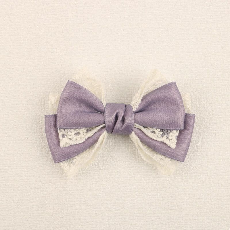 Handmade - Forest Lace Bow - Hair Clip or Brooch - detail view 4